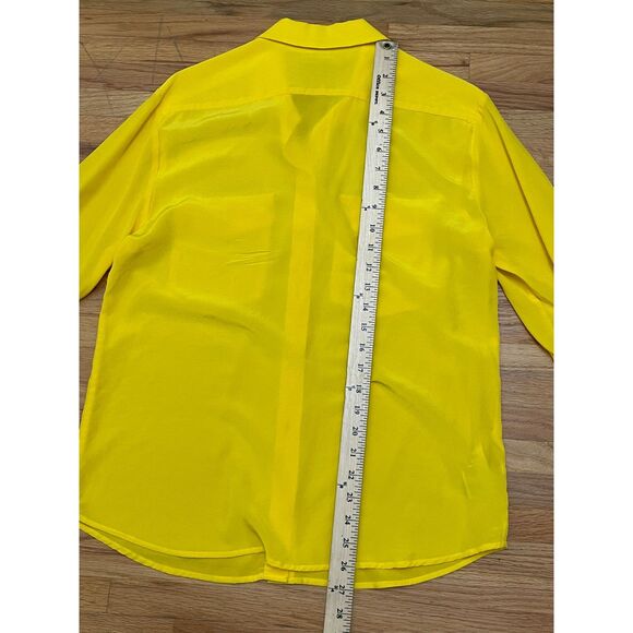 Tommy Bahama Women's M Yellow Button 100% Silk Shirt Resort Vacation Travel - Picture 7 of 10